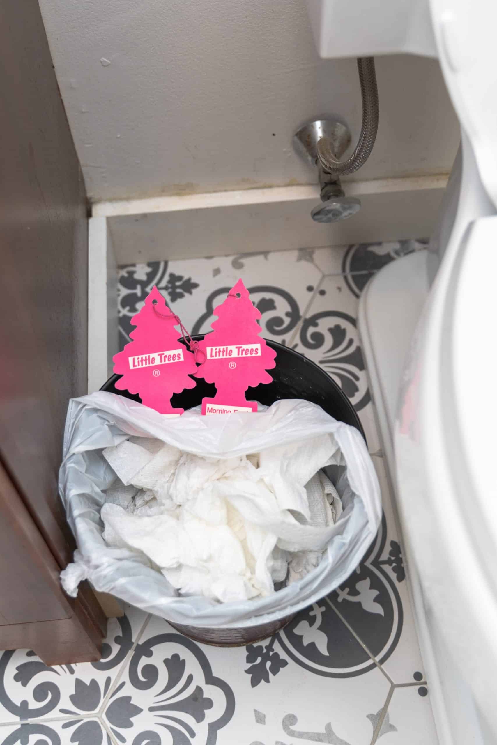 air fresheners in bathroom garbage bin